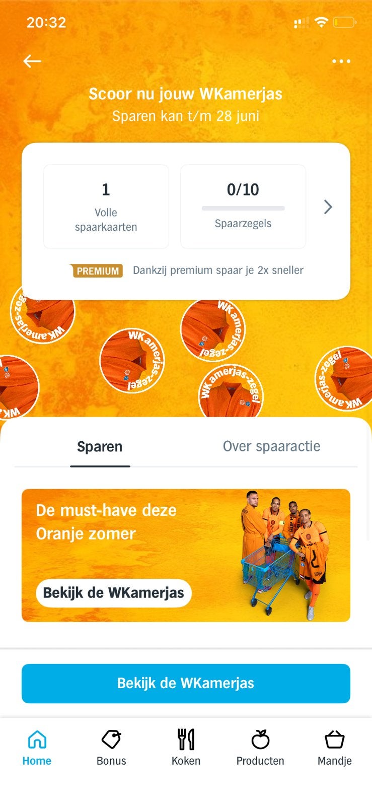 Volle spaarkaart WKamerjas AH, Ophalen, Winkel, Super of Benzinepomp, Volle spaarkaart
