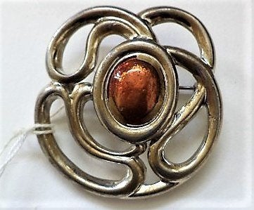 Grote vintage Keltische knopen broche (7924-4956), Ophalen, Gebruikt, Zilver, Overige materialen
