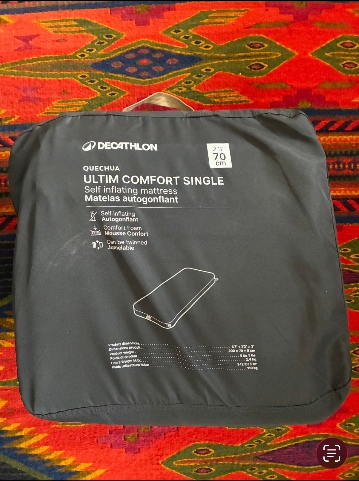 Decathlon Quechua Ultim Comfort Single zelfopblaasbaar matra, Caravans en Kamperen, Ophalen, Zo goed als nieuw, 1-persoons