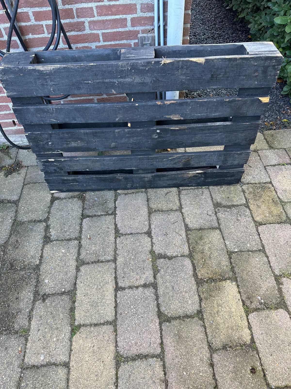 Zwarte houten pallet - Gebruikt, Ophalen, Gebruikt, 50 mm of meer, Pallet