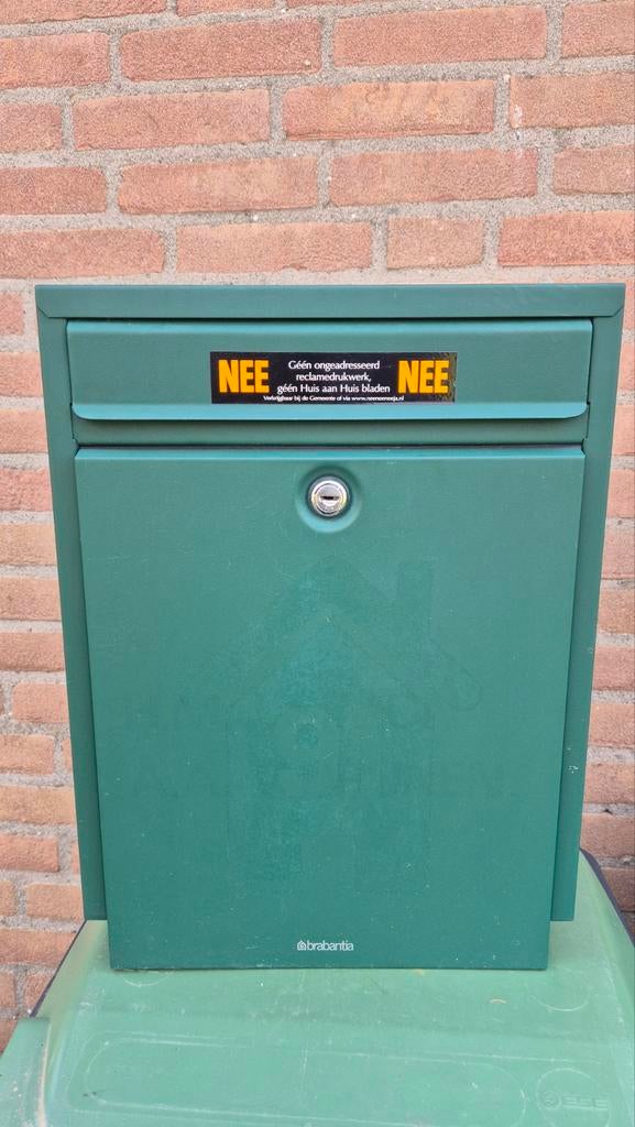 Brabantia brievenbus groen, Ophalen, Gebruikt, IJzer, Wandbrievenbus