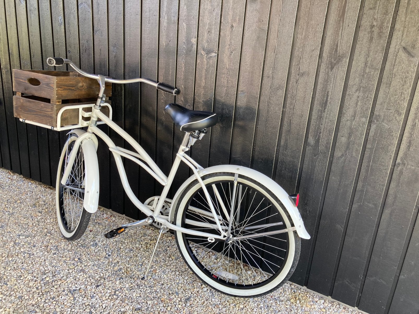Witte beach cruiser / damesfiets, Ophalen, Terugtraprem, Staal, Cruiser