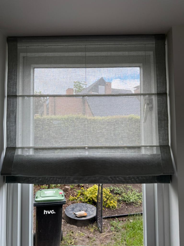 4 vouwgordijnen - diverse maten, lichtdoorlatend, Ophalen, Gebruikt, 50 tot 100 cm, Grijs