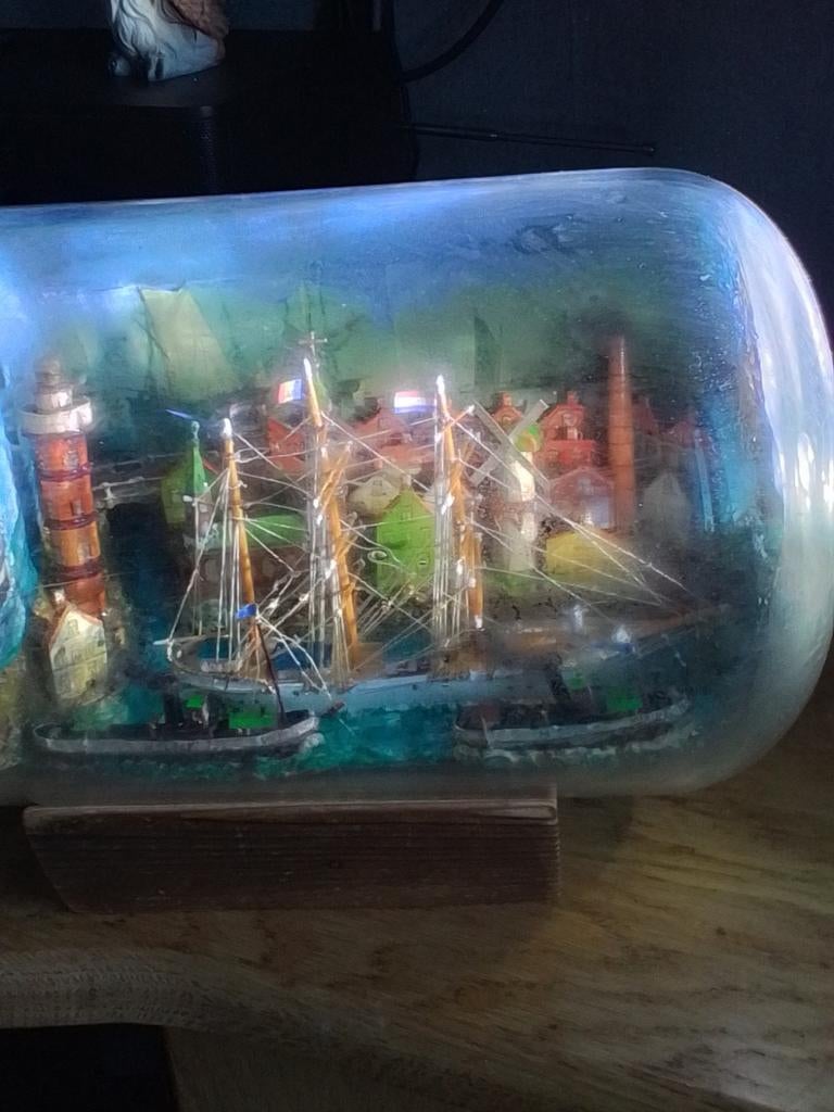 Gedetailleerd Scheepje in Fles - Maritieme Decoratie, Ophalen of Verzenden, Gebruikt