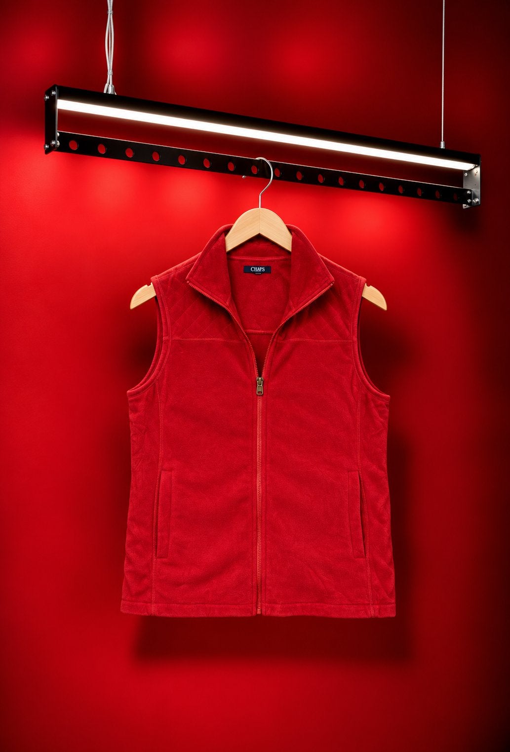 Chaps rode fleece bodywarmer, Ophalen of Verzenden, Zo goed als nieuw, Maat 38/40 (M), Rood