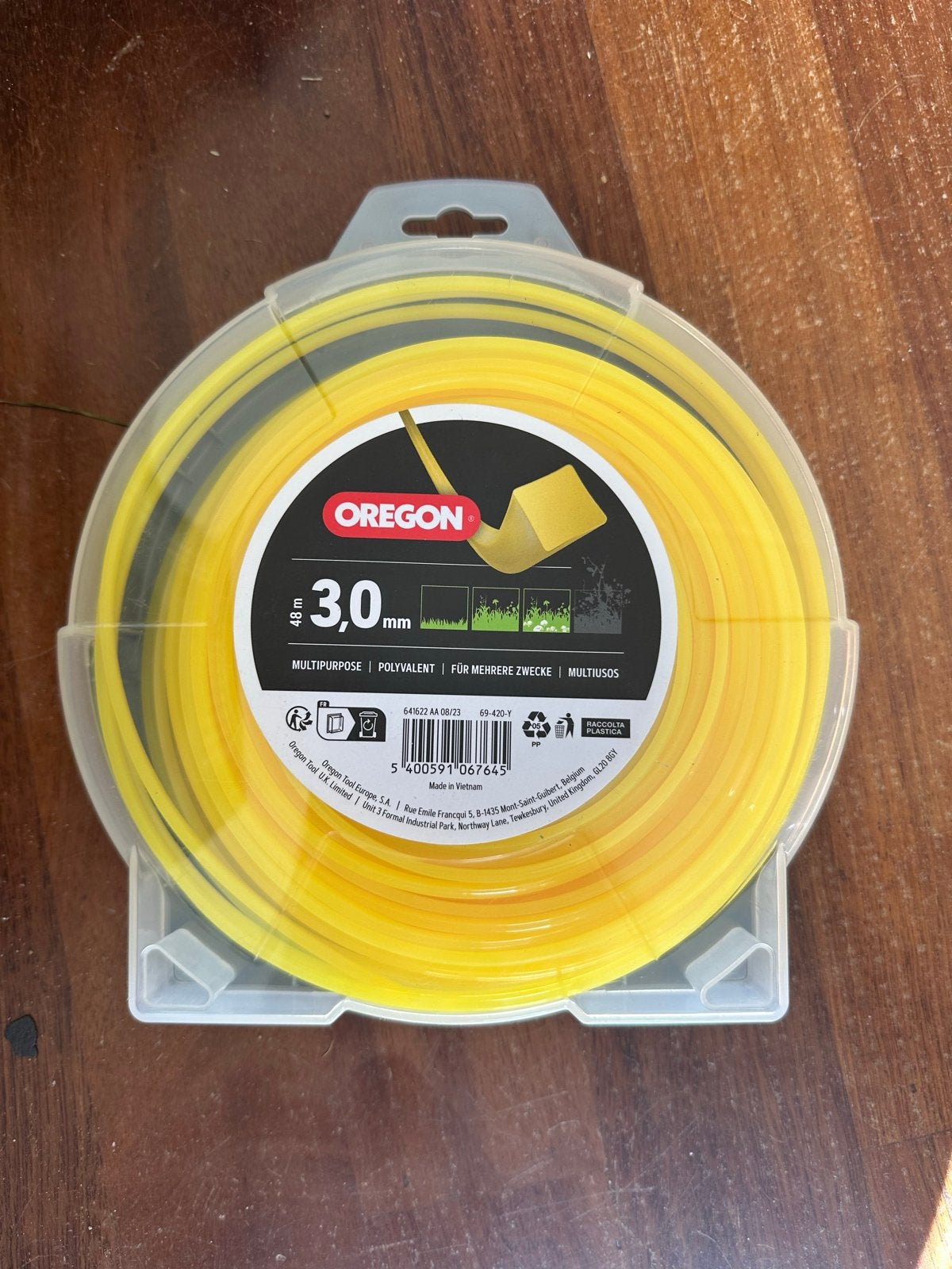 Oregon Trimmerdraad 3.0mm x 48m - Vierkant Geel, Ophalen of Verzenden, Nieuw, Elektrisch