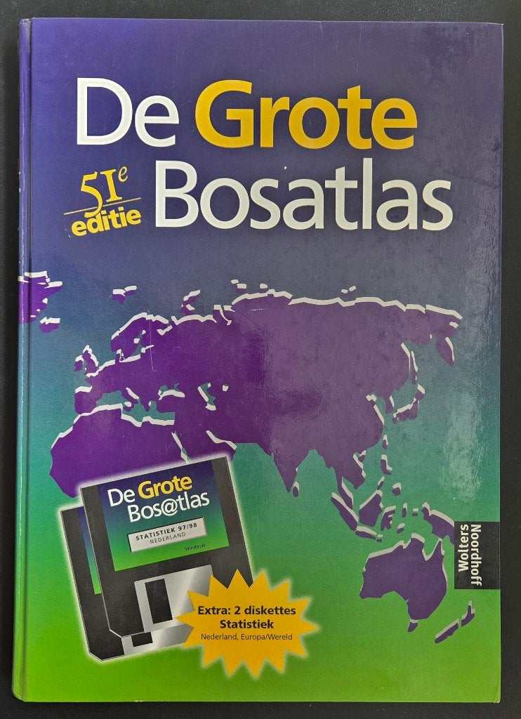 De Grote Bosatlas - 51e editie - incl. originele diskettes!, Boeken, Bosatlas, Wolters-Noordhoff Atlasproducties, Verzenden, Zo goed als nieuw