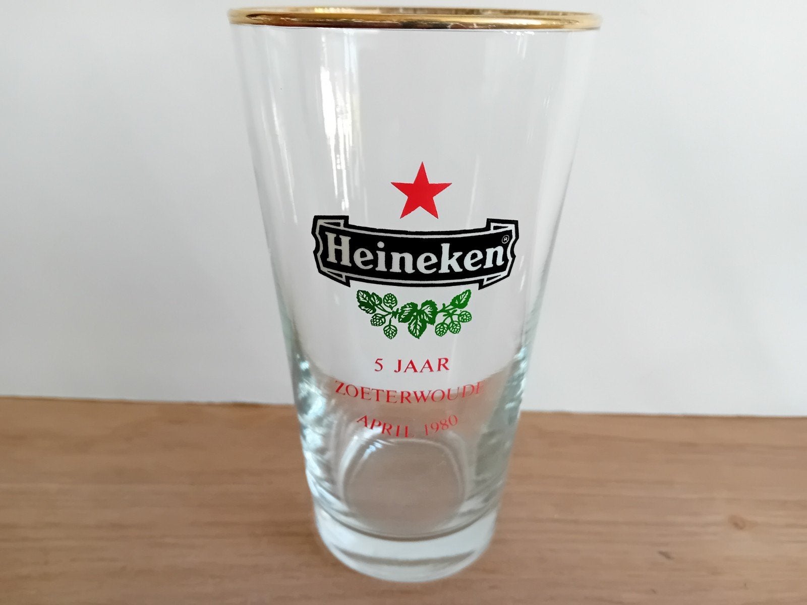 Heineken glas met vooropdruk, Ophalen of Verzenden, Zo goed als nieuw, Glas of Glazen, Heineken