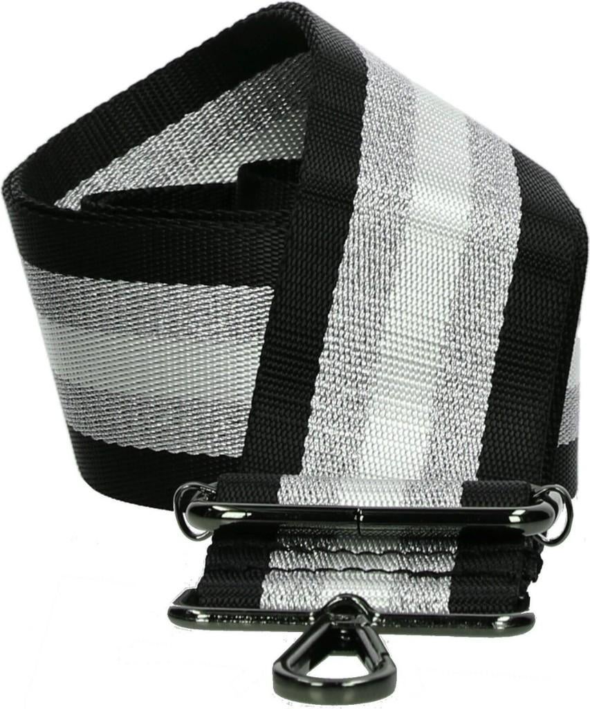 Bag strap - tassenriem - tassenband - zwart/wit/glit grijs., Overige kleuren, Overige typen, Nieuw, Ophalen of Verzenden