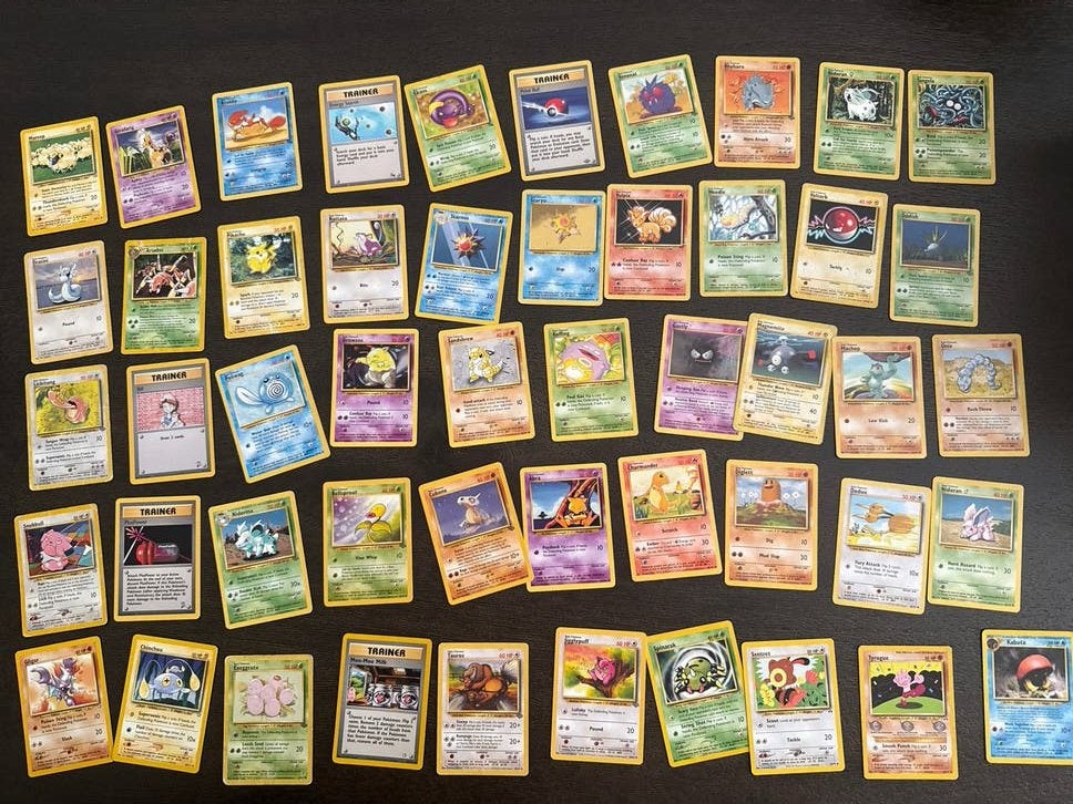 Pokemon kaarten van vroeger, Ophalen of Verzenden, Gebruikt, Meerdere kaarten