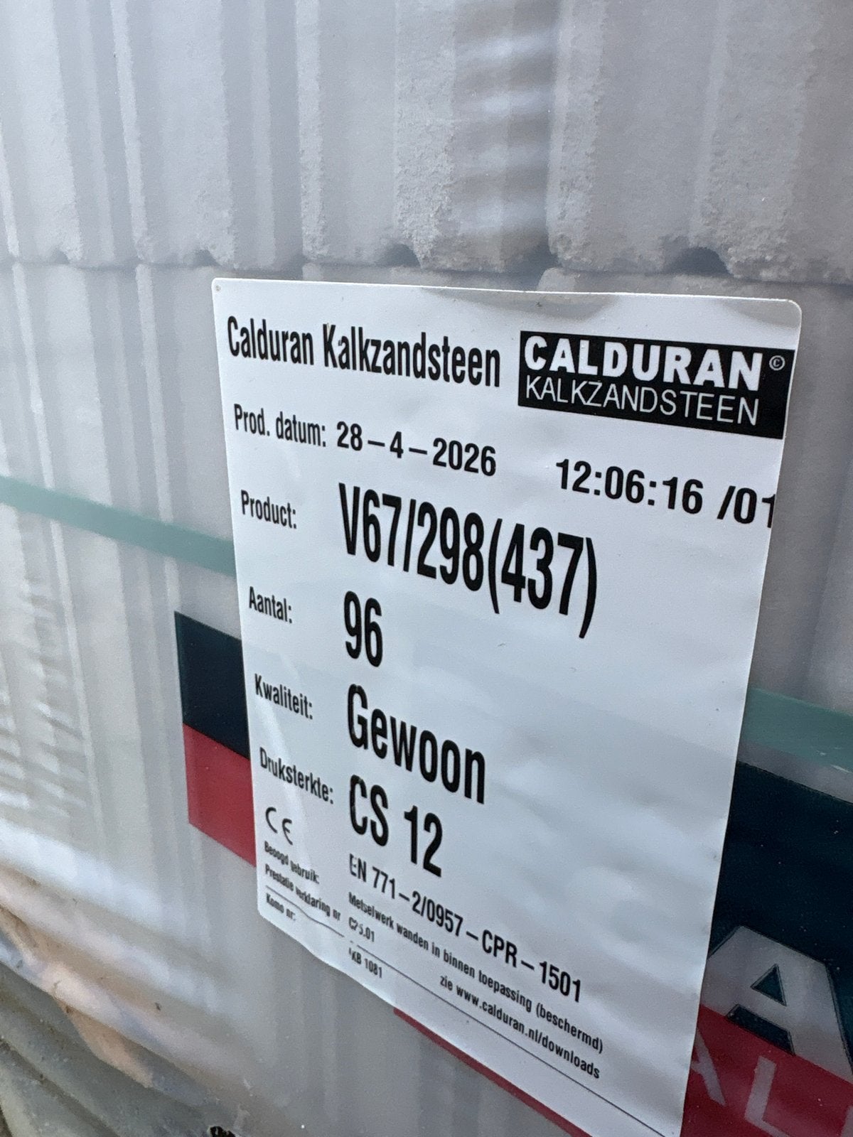 Kalkzandsteen Vellingblokken - Bijna 2 Pallets, Ophalen, Nieuw