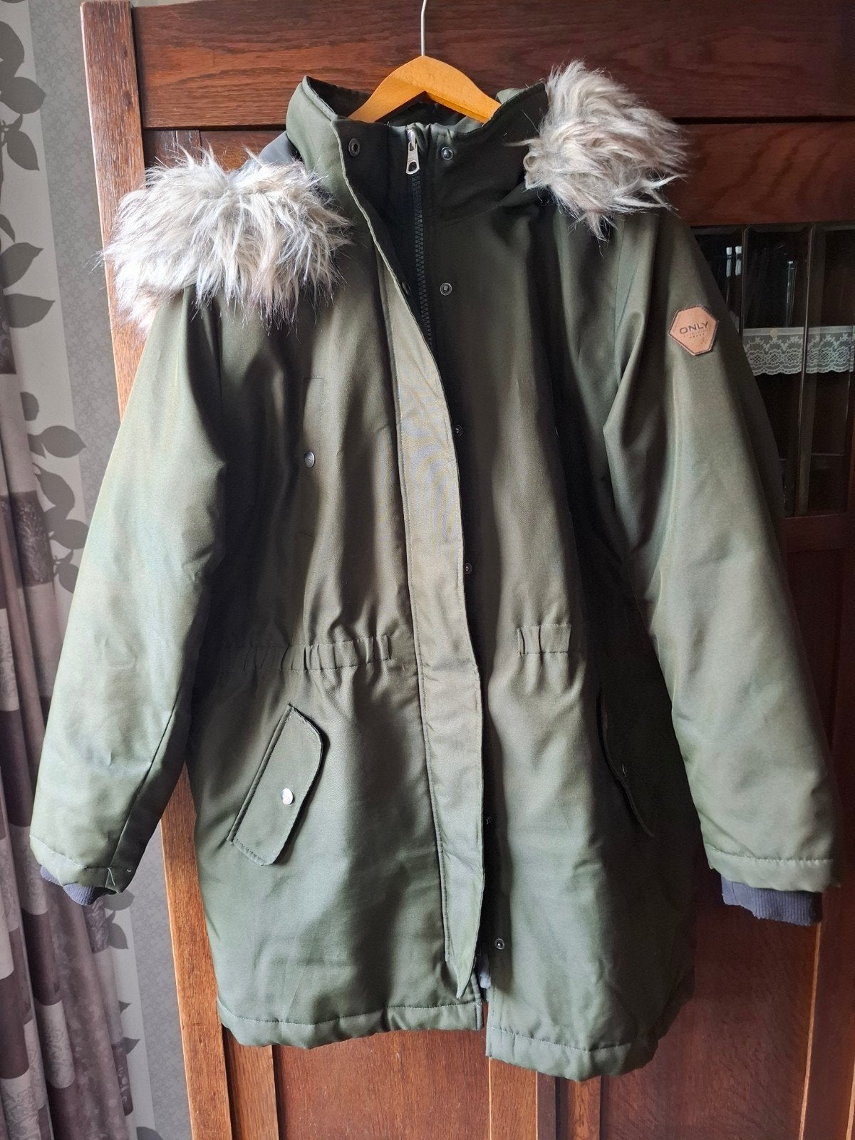 Winterjas van Only carmakoma, maat 46/48 wind en waterdicht, Maat 46/48 (XL) of groter, Ophalen of Verzenden, Gedragen, Groen