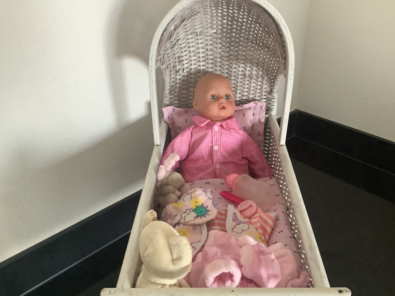 Wieg met pratende pop en kleertjes, Ophalen, Gebruikt, Babypop