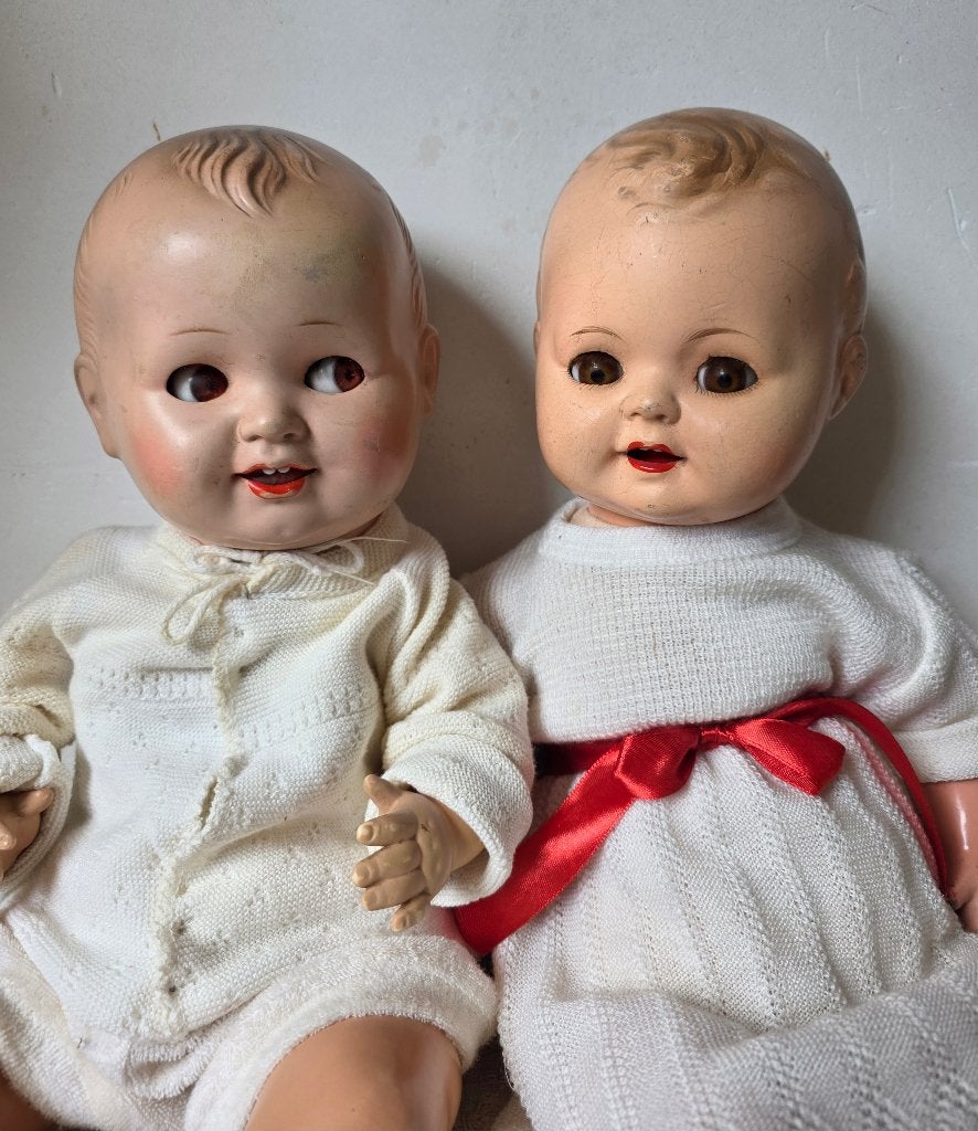 2x antieke pop, lief setje baby poppen, Verzamelen, Poppen, Ophalen of Verzenden, Gebruikt, Pop