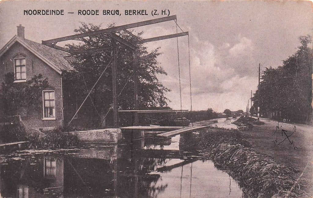 702-140-025 Noordeinde Roode Brug Berkel (Z H.), Verzamelen, Ophalen of Verzenden, Voor 1920, Zuid-Holland