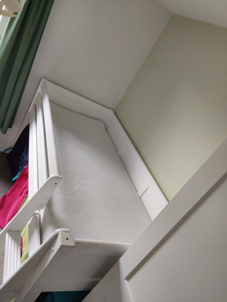 Kinderbed halfhoog slaper wit 90x200 2 stuks, Ophalen, Gebruikt, Halfhoogslaper