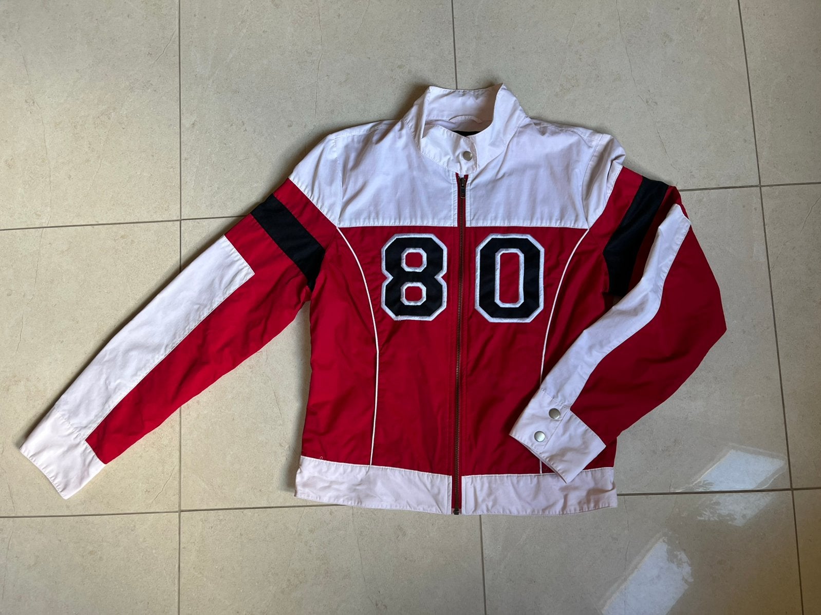 Vero moda stoer Jack/ jasje rood-wit mt. L, Maat 42/44 (L), Ophalen of Verzenden, Zo goed als nieuw, Jasje