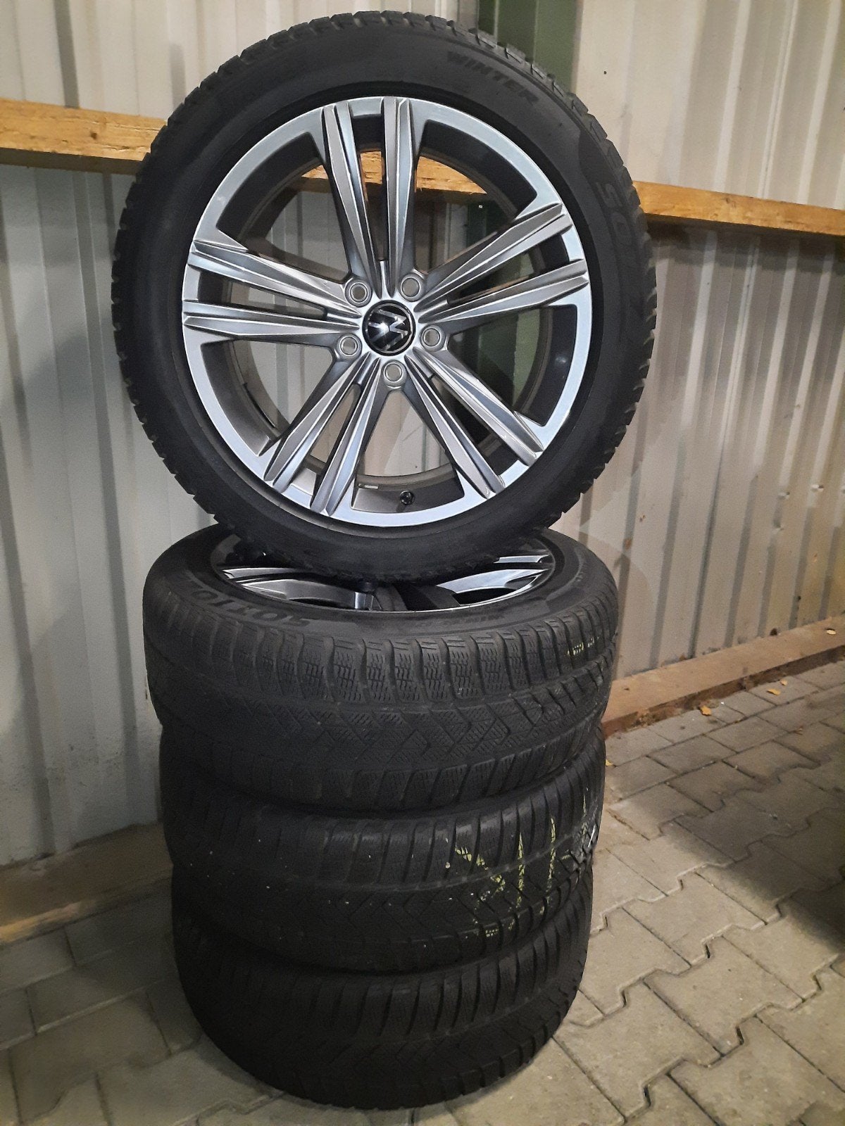 18 inch velgen 5×112 ORIGINELE VW ARTEON PASSAT B8 WINTERSET, Auto-onderdelen, 18 inch, Banden en Velgen, Personenwagen, Gebruikt