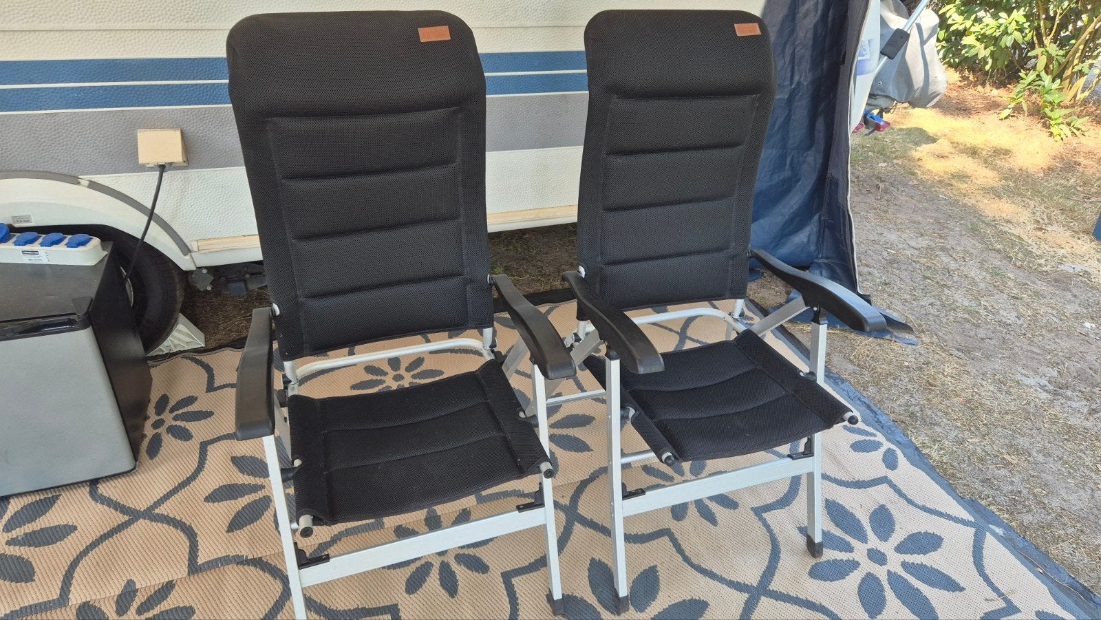 2 comfortabele campingstoelen, opvouwbaar en verstelbaar, Caravans en Kamperen, Ophalen, Gebruikt, Campingstoel
