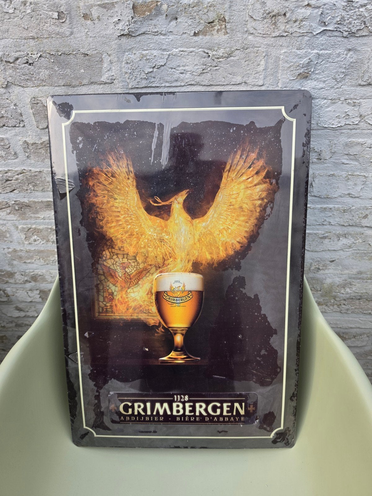 Grimbergen Reclamebord - Abdijbier - Nieuw in verpakking, Ophalen of Verzenden, Nieuw, Reclamebord, Plaat of Schild, Overige merken