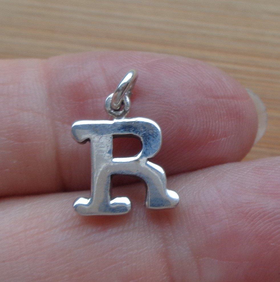zilveren letter R bedel/hanger [221], Overige merken, Verzenden, Zo goed als nieuw, 1 bedel