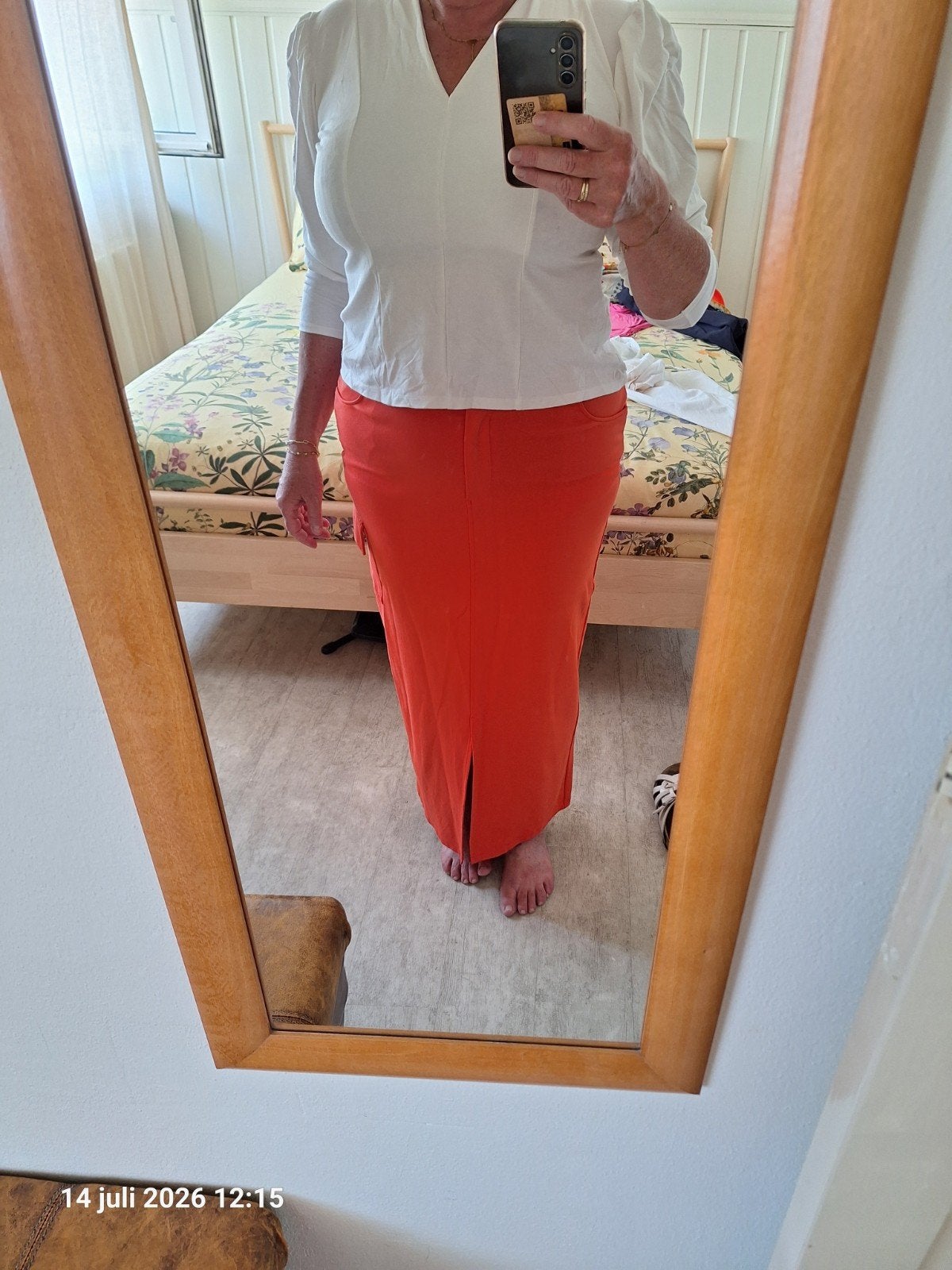 Blouse van travelstof crème  maat XXL, Beige, Maat 42/44 (L), Zo goed als nieuw, Lange mouw