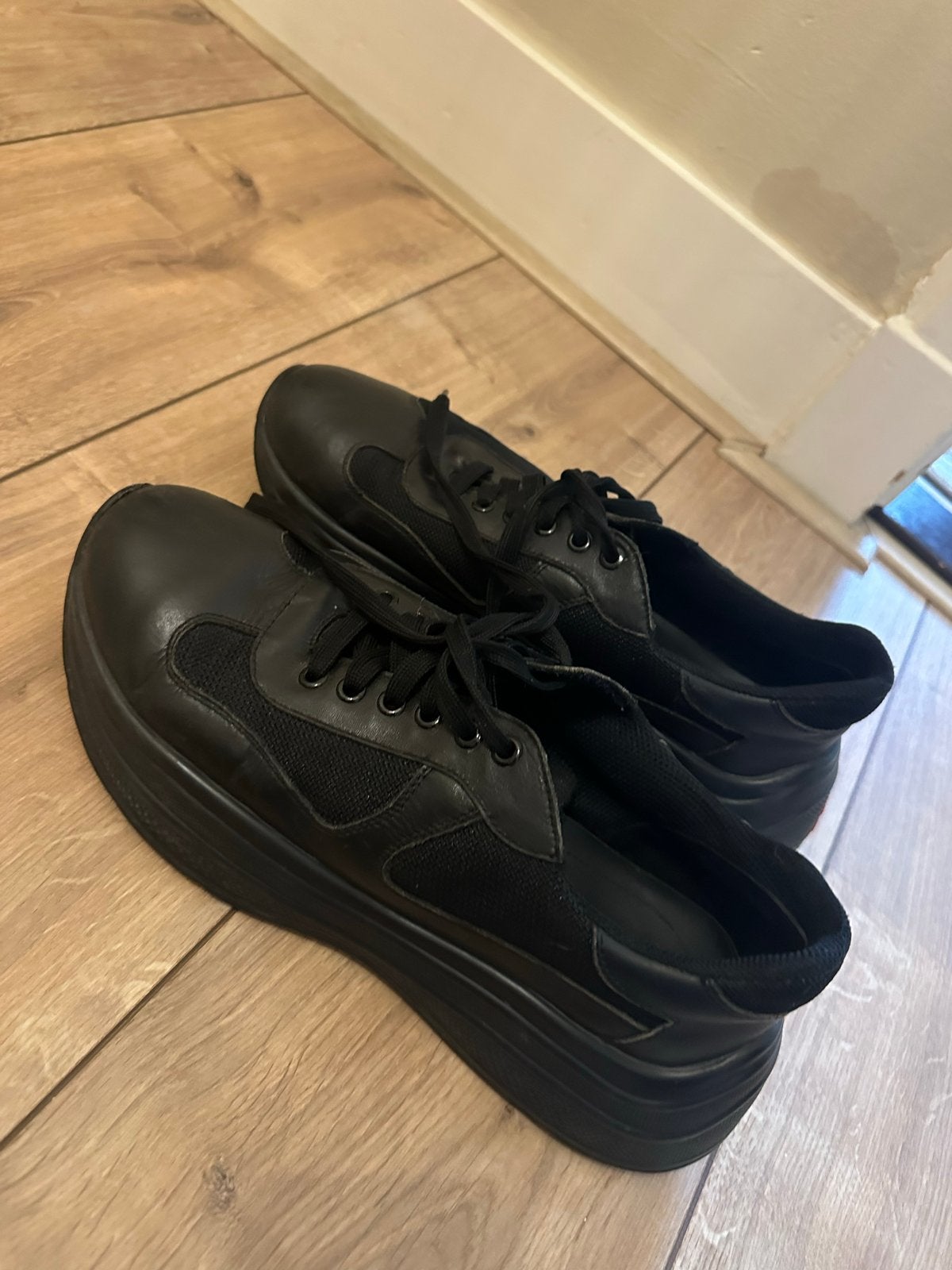 Prada American Cup Sneakers Maat 44 Zwart, Kleding | Heren, Ophalen of Verzenden, Zo goed als nieuw, Zwart, Sneakers of Gympen