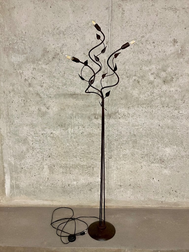 roestbruine ijzeren staanlamp / vloerlamp - 175cm hoog, Ophalen, Gebruikt, E14 (klein), Metaal