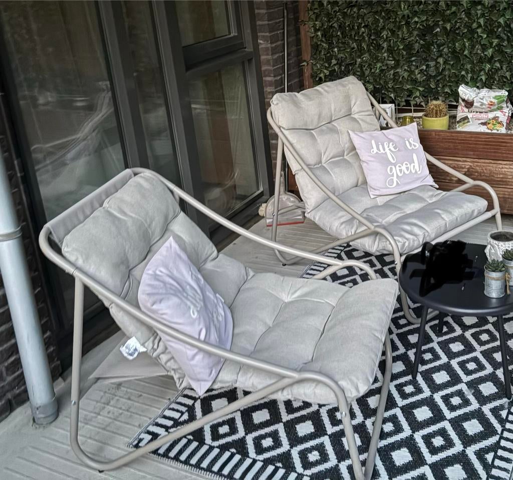 Loungestoelen  met kussen 2stuks, Ophalen, Nieuw, Kunststof