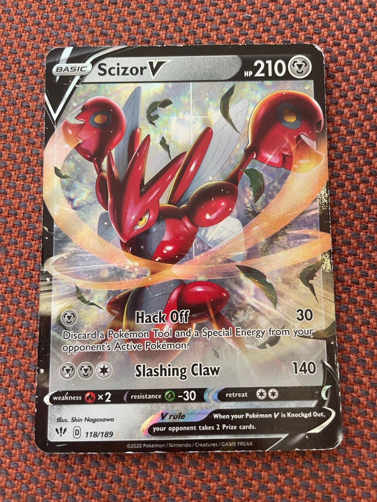 Pokémon Kaart Scizor V (118/189) - Zo goed als nieuw, Verzenden, Zo goed als nieuw, Losse kaart