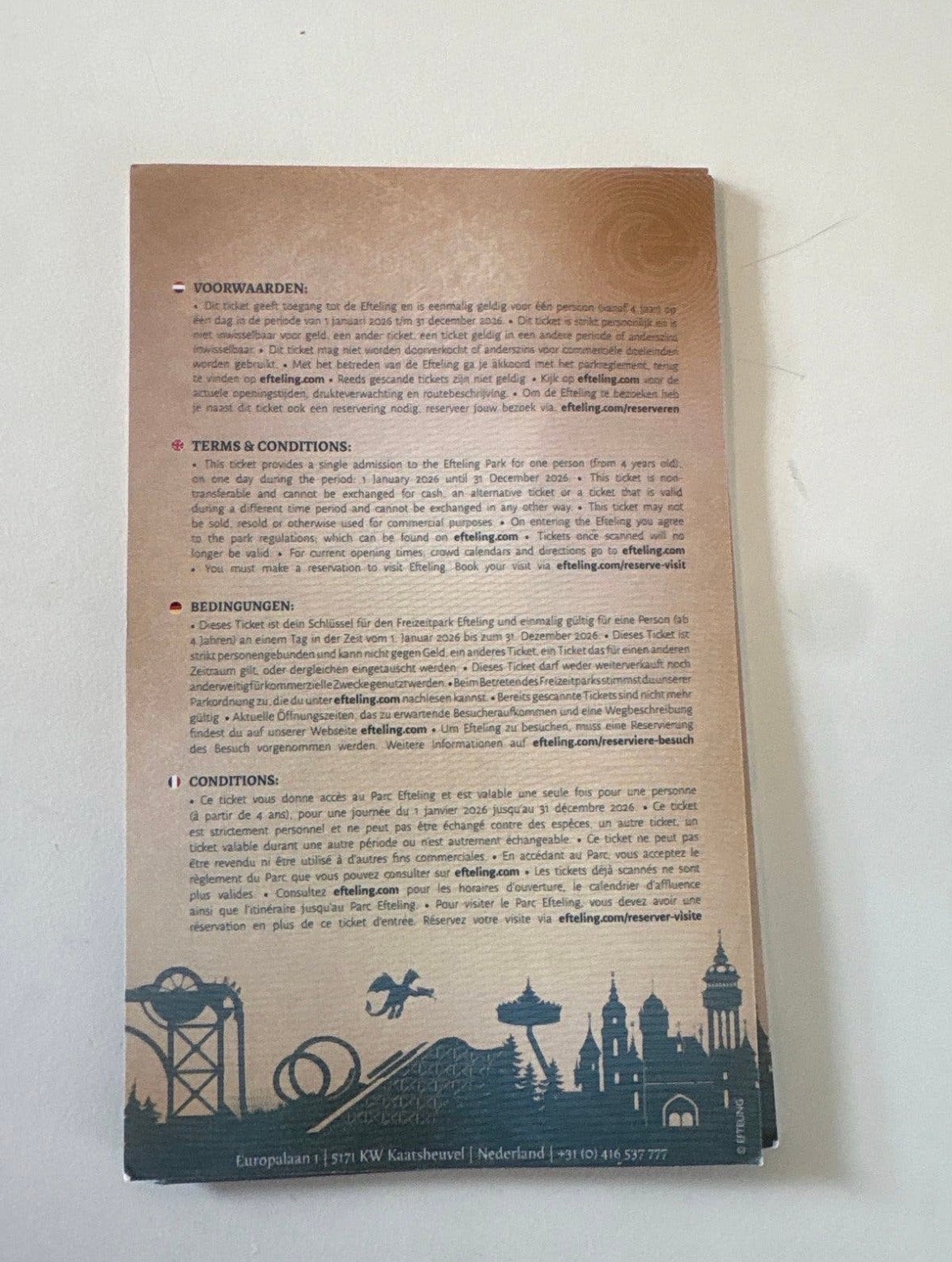 Efteling kaartjes