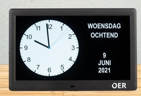 Dementieklok 10 inch OER dementie klok, Overige typen, Nieuw, Ophalen of Verzenden, Analoog en Digitaal