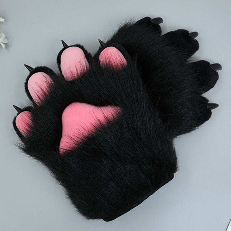 Hondenpoot Handschoenen Furry Hond Poot Handschoen Fursuit, Verzenden, Nieuw, Handschoenen, Hoed of Pet