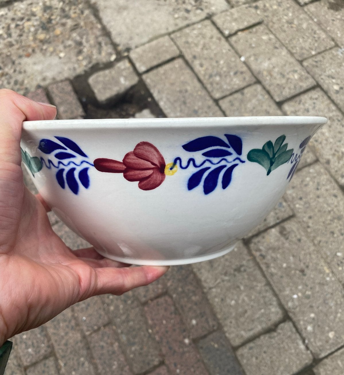 Vintage Delfts Blauw Kom met Bloemenpatroon, Antiek en Kunst, Ophalen of Verzenden