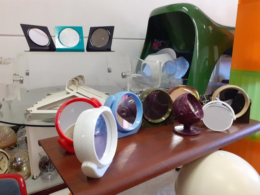 jaren 70 design bol spiegel diverse retro make up seventies, Ophalen of Verzenden, Overige typen