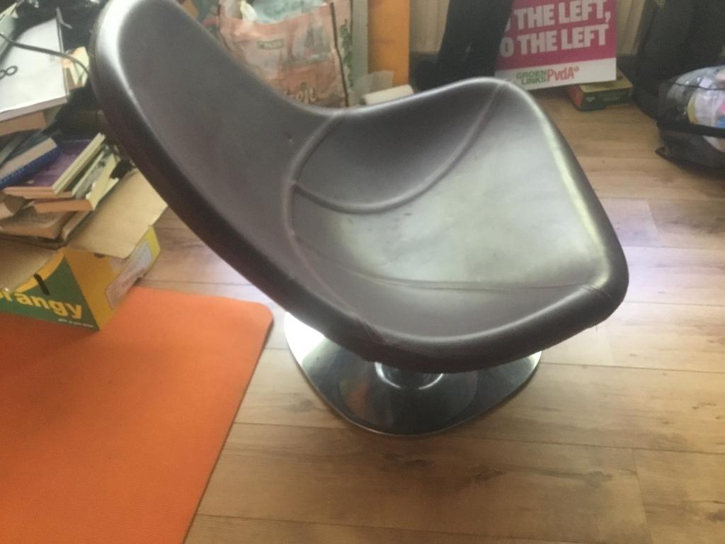 Draaifauteuil, Huis en Inrichting, Fauteuils, Ophalen, Gebruikt, Minder dan 75 cm, Leer