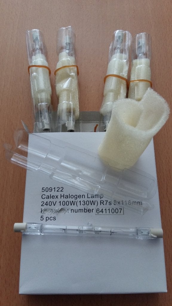 doos met 5st. Calex halogeenlamp 240V 100W R7S 118 MM, Ophalen, Nieuw, Overige fittingen, Overige typen
