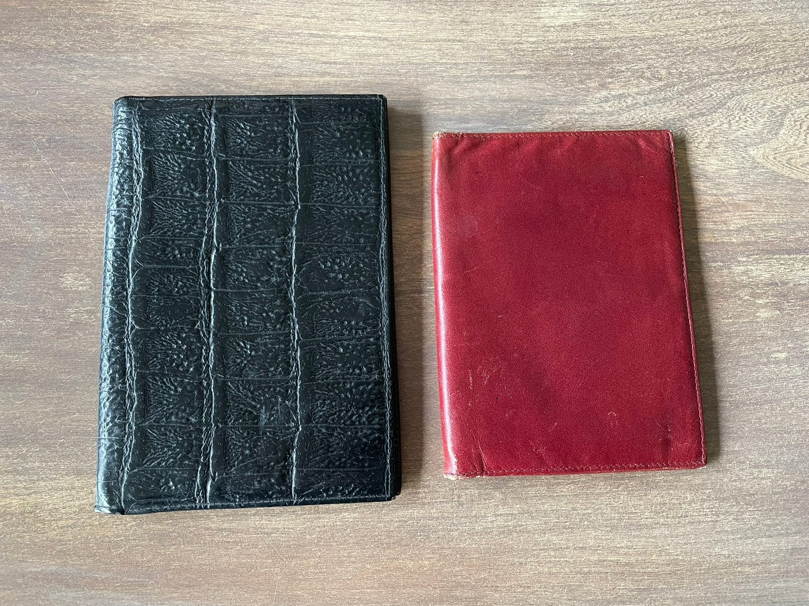 Leren vintage portemonnee rood en zwart, Ophalen of Verzenden, Zo goed als nieuw, Rood, Leer