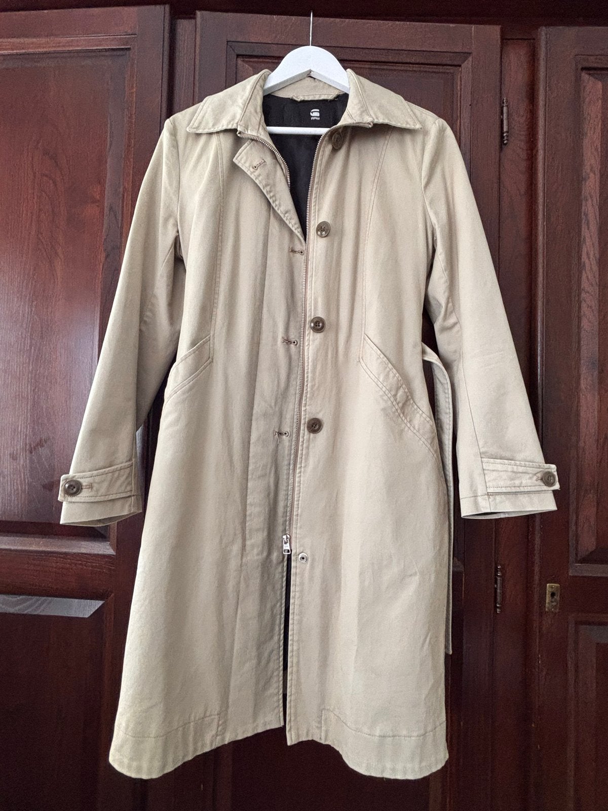 G-Star RAW Trenchcoat Maat M - Beige, Ophalen of Verzenden, Zo goed als nieuw, Maat 38/40 (M), Beige