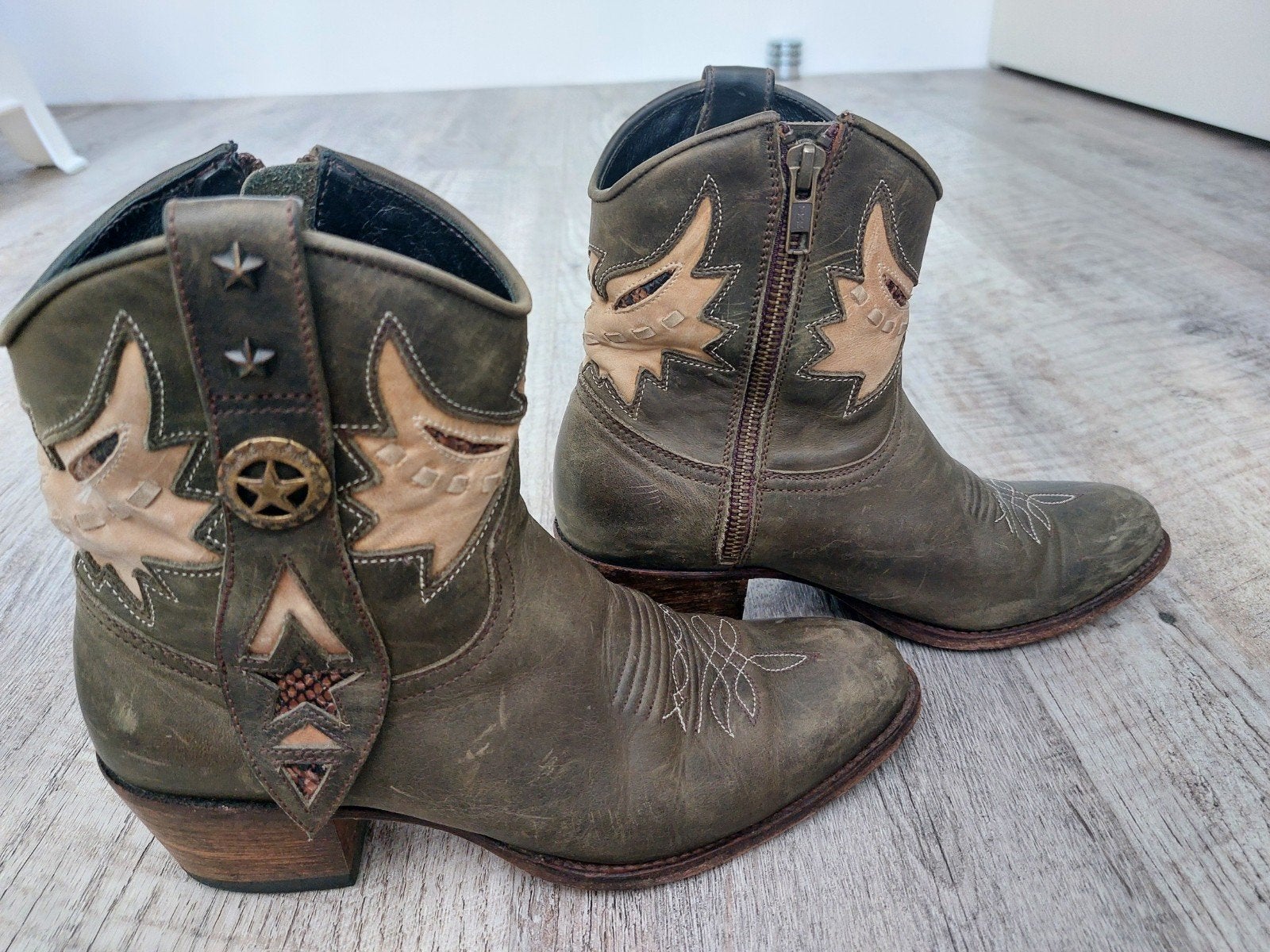 Sendra mosgroene laarzen dames maat 38., Ophalen, Sendra, Lage of Enkellaarzen, Zo goed als nieuw