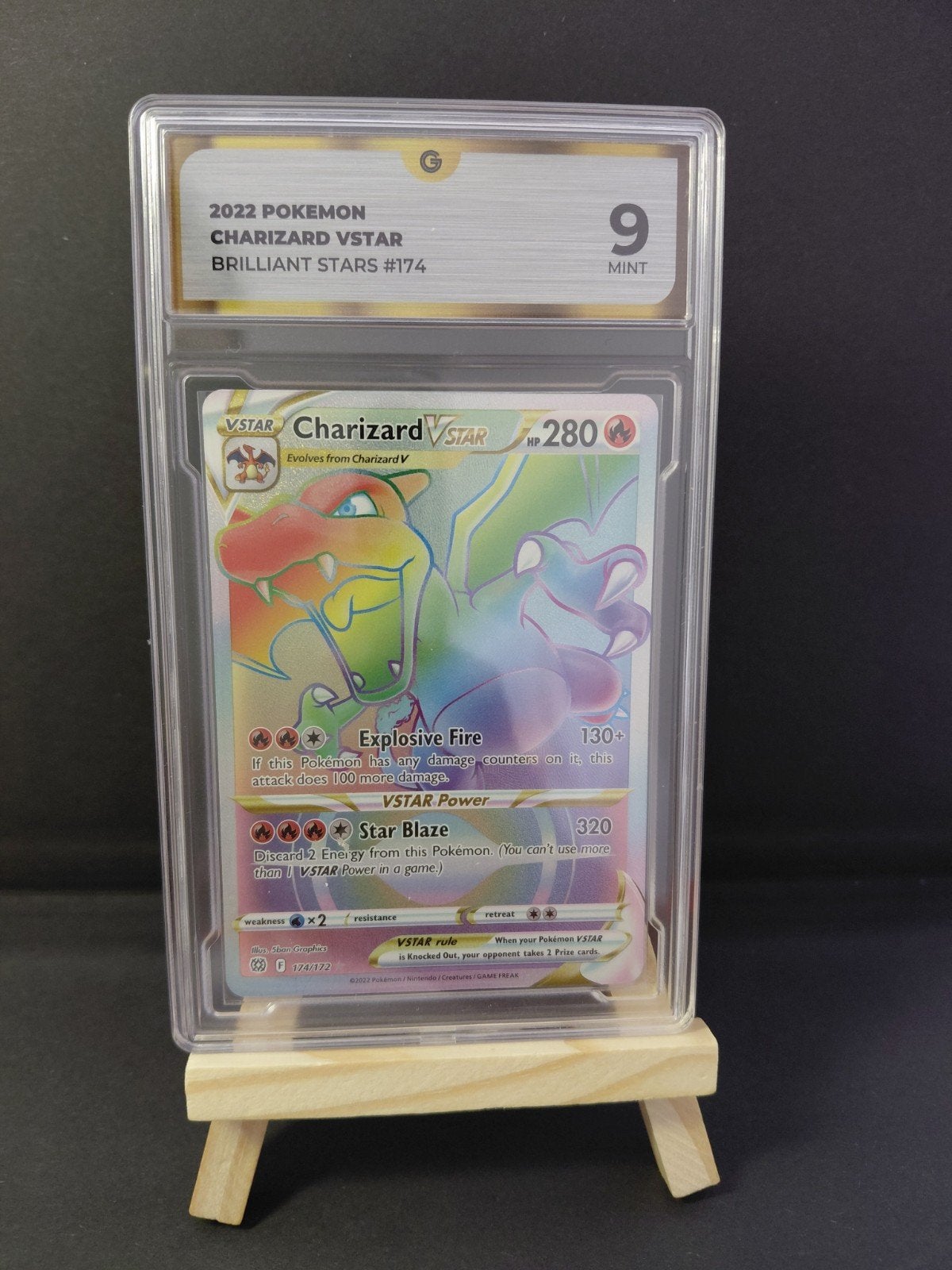 Charizard 174 Pokémon 2022 Global grading 9, Ophalen of Verzenden, Nieuw, Losse kaart, Foil