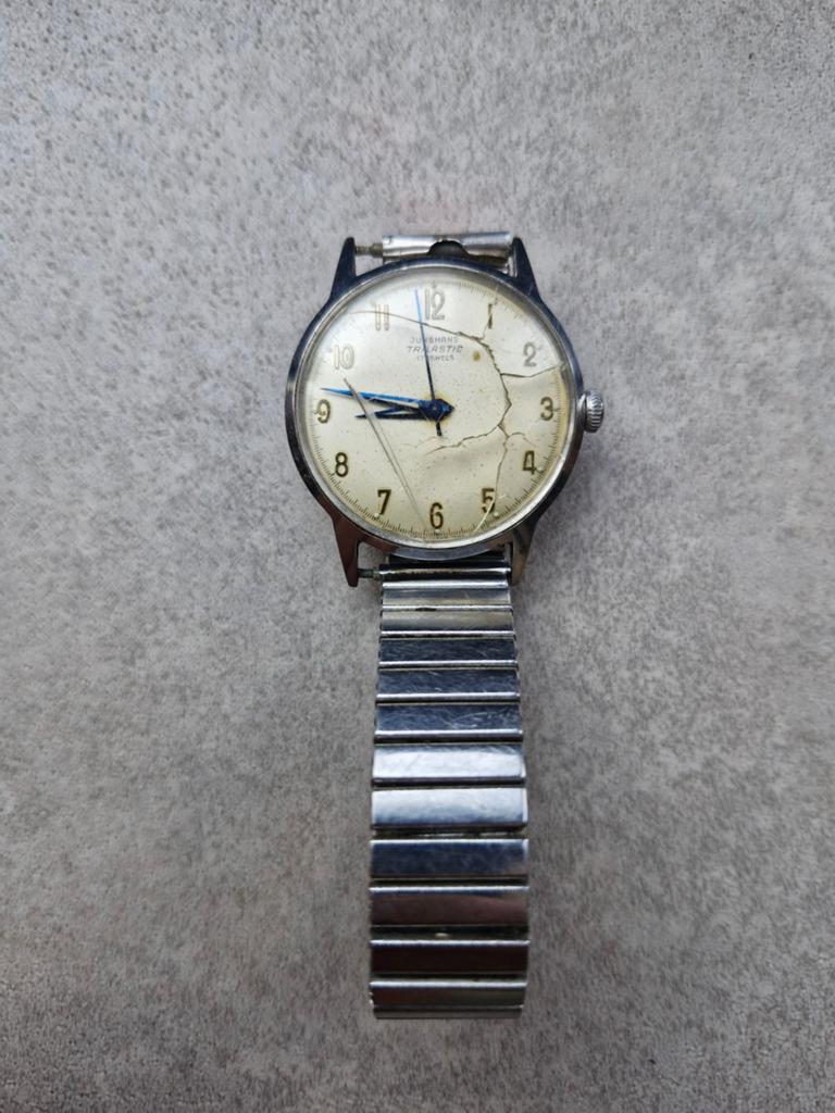 Junghans trilastic horloge, Ophalen of Verzenden, Staal, Overige merken, 1960 of later
