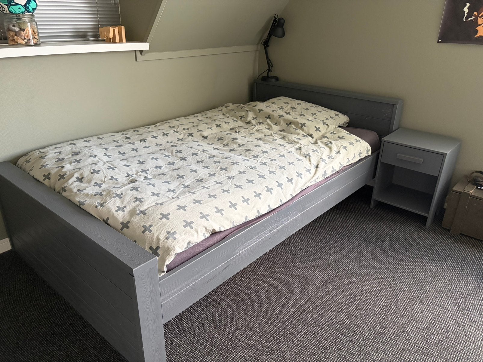 Bed Woood - Twijfelaar 120/200cm, Ophalen, Zo goed als nieuw, Tweepersoons