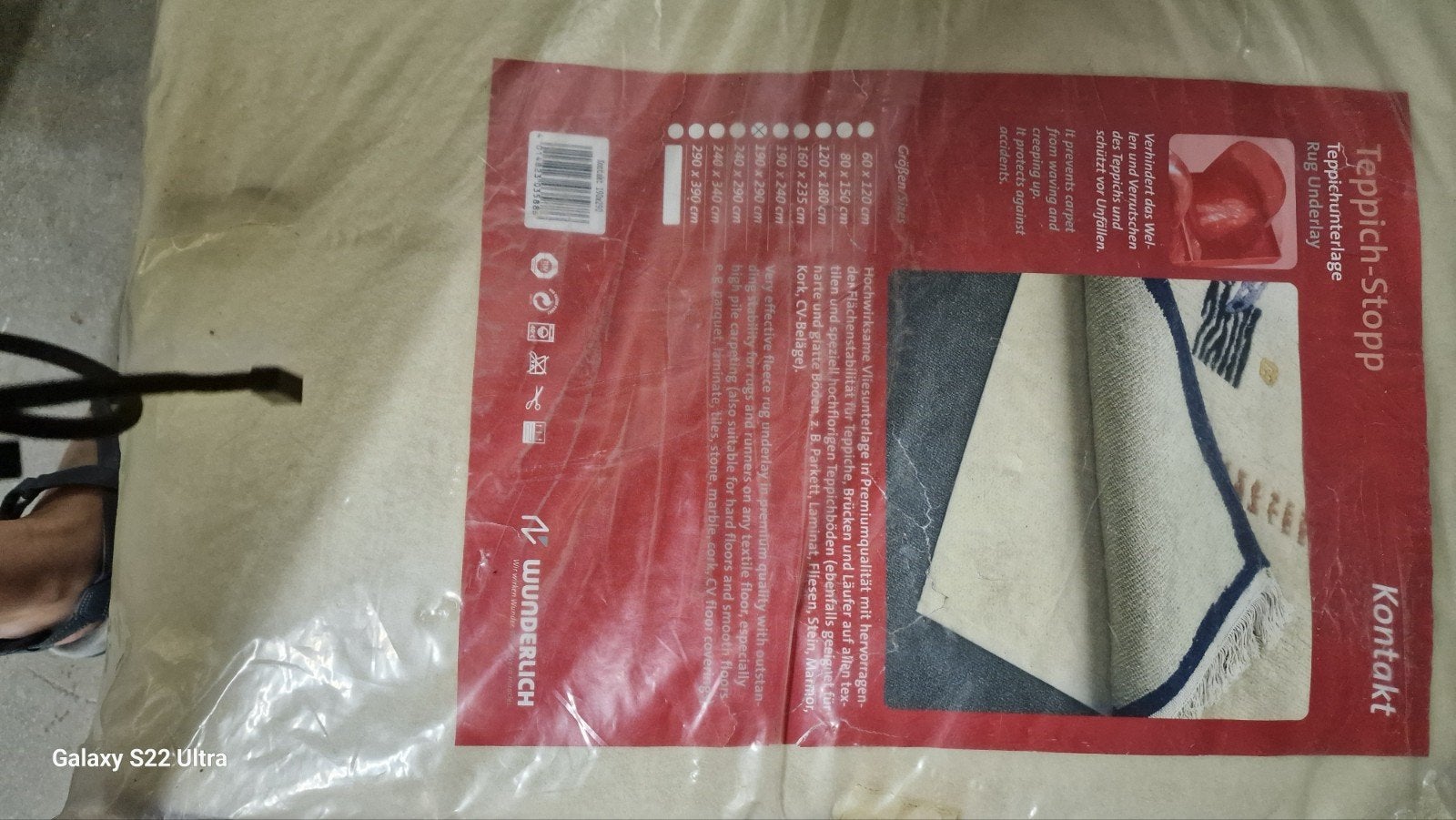 Free carpet underlay, Ophalen, Nieuw, Rechthoekig, 200 cm of meer
