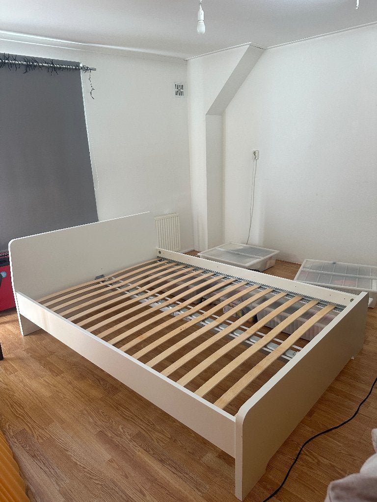 Ikea bedframe wit inclusief lattenbodems, Ophalen, Overige materialen, Gebruikt, Wit
