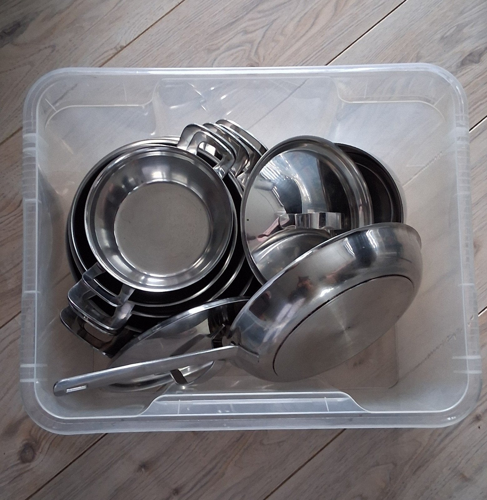 Nette Gero Zilmeta 7-delige pannenset voor gas, Huis en Inrichting, Keuken | Potten en Pannen, Ophalen, Gebruikt, Rvs, Pannenset