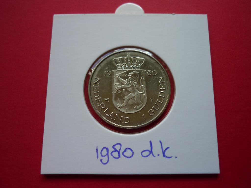 1980 Gulden, dubbele kop, Verzenden, Koningin Juliana, 1 gulden, Losse munt