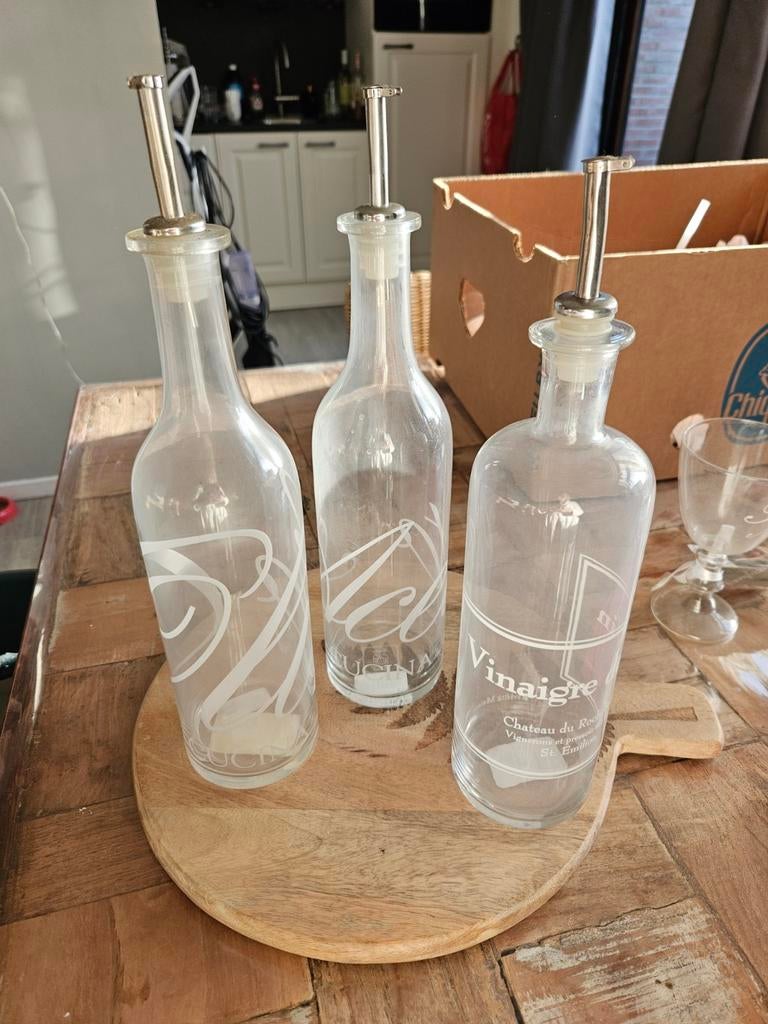 Riviera Maison Vinaigre, Aceto en Oil flessen - ongebruikt, Ophalen