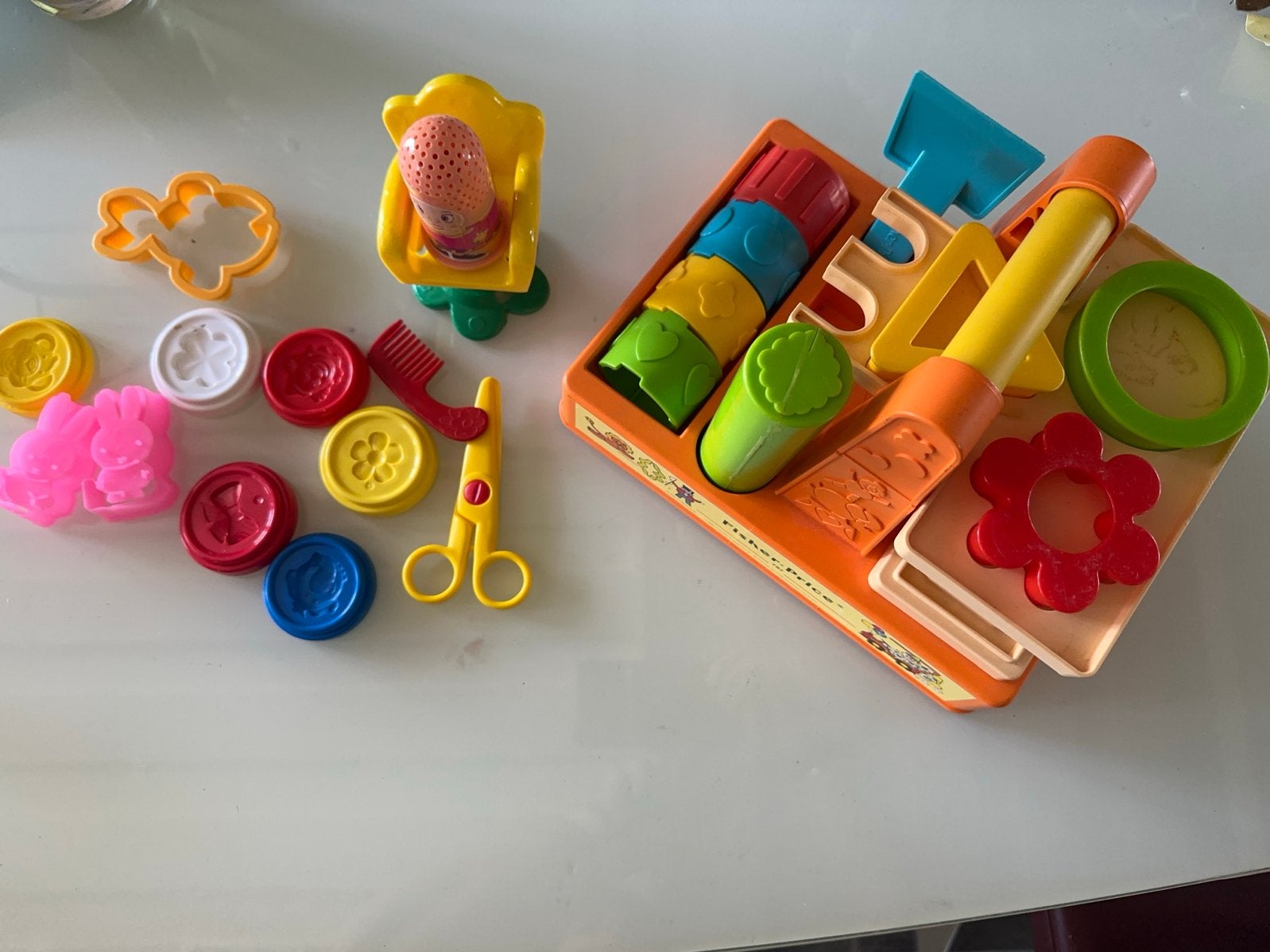Fisher-Price speelset met Play-Doh en kappersstoel, Ophalen of Verzenden, Gebruikt, Speelset