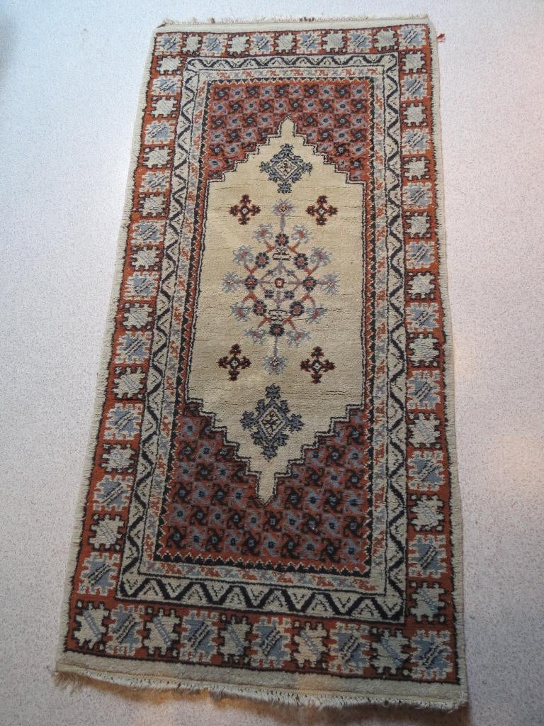 Perzisch tapijtje, Gebruikt, 100 tot 150 cm, Crème, Rechthoekig